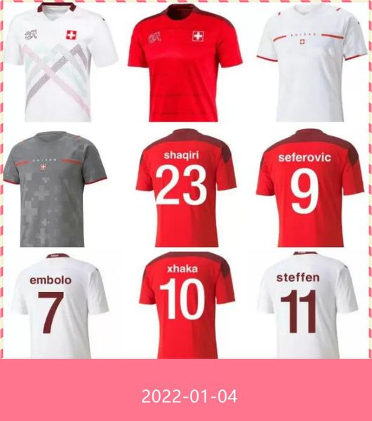 

2021 switzerland soccer jerseys home away 2022 seferovic xhaha elvedi akanji rodriguez zakaria embolo behrami shaqiri football shirts 548778, Black;yellow
