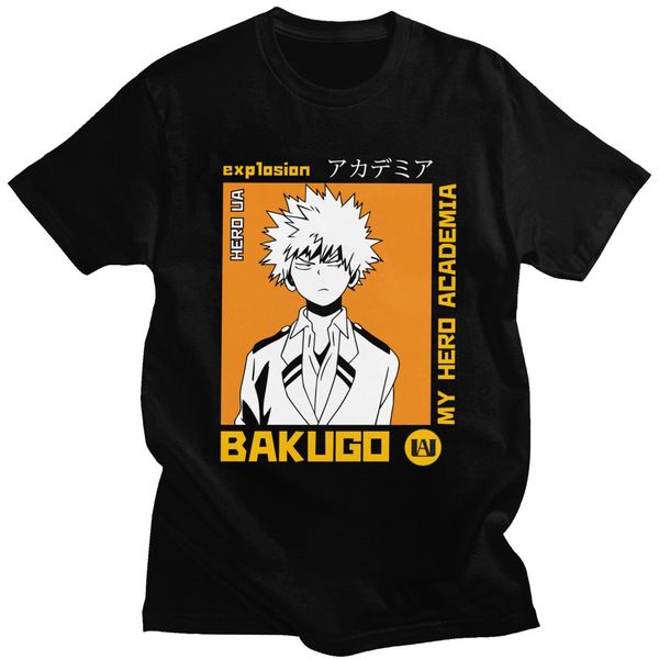 

sport classic boku no hero academia t-shirt men short sleeve anime manga katsuki bakugo tee loose fit soft cotton t shirts gift