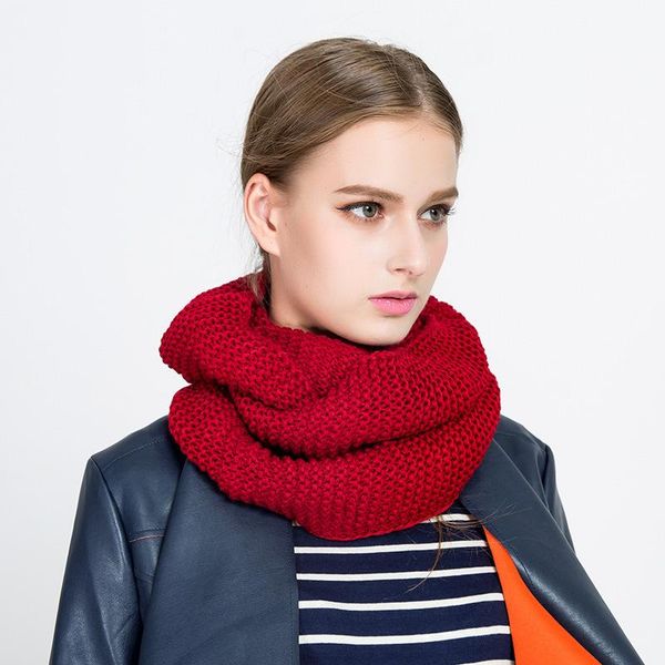 

wind street monochrome wool neckband back and forth needle neckband thickened student scarf, Blue;gray