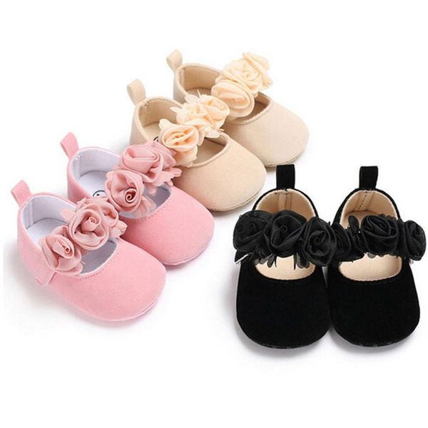 

first walkers baby toddler princess shoes crib pram soft sole prewalker anti-slip infant kid walker sneakers with flowers