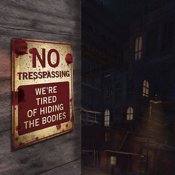 

no trespassing retro metal sign flag plaque bar club cafe garage wall decor art creative, contracted, fashionable design