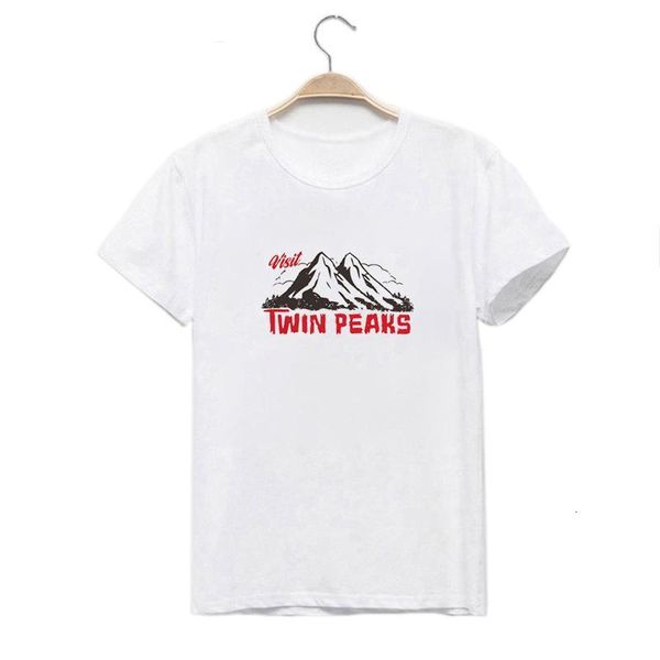 

new t-shirt visit twin peaks print letter universe faith harajuku t shirt women tshirt o-neck short sleeve female, White