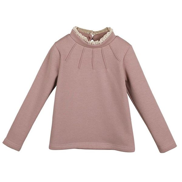 

high-necked new products autumn and winter girls sweater plus velvet thickening long-sleeved shirt, Blue