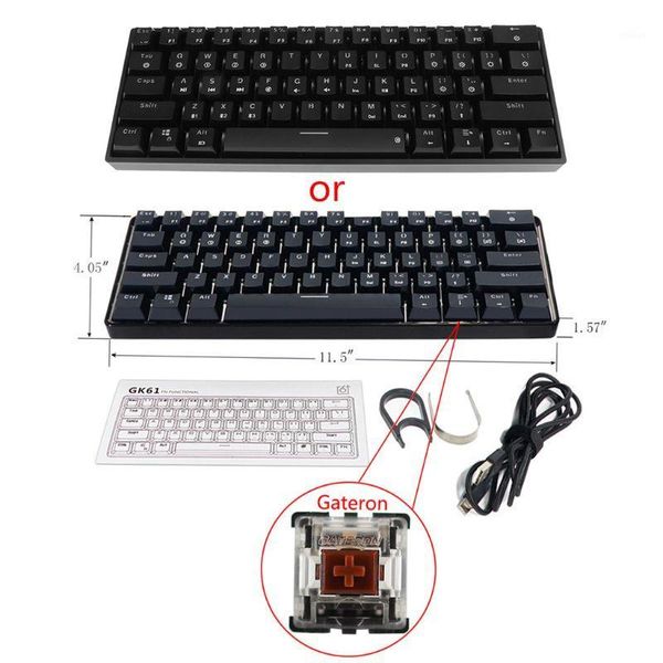 

rgb backlit bluetooth 5.0 wireless dual mode mechanical keyboard,61 gateron keys1
