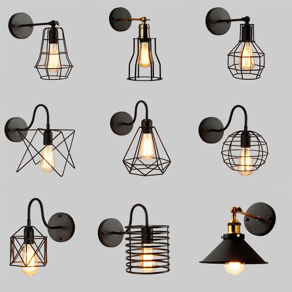 

led wall light retro loft industrial wall lamp black e27 vintage sconces wall lamp industrial lighting fixture indoor 1020