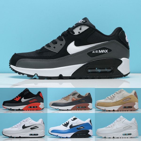 

mÃ¡x 90 parra air react blue mens women running shoes triples airmaxs white red olive volt habanero 90s flair sneakers eur36-45, Black