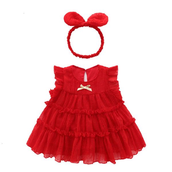

girl 20 new summer girls vt princs foreign sle puffy fly sve drs chiffon baby skirt, Red;yellow