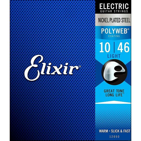 

elixir 12050 polyweb light gauge coated electric guitar strings 10 - 46