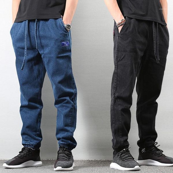 

fashion streetwear men jeans loose fit blue color classical baggy denim jeans hombre japanese style hip hop joggers pants homme1