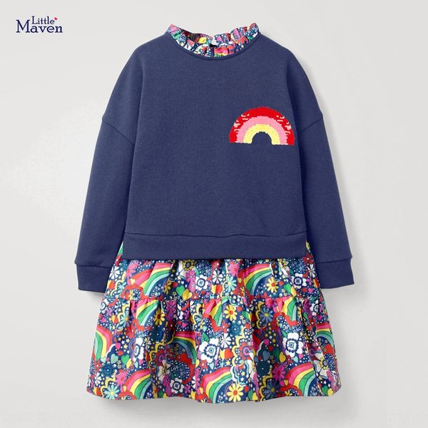 

little maven wear dresschildren's tong qunautumn new style girlsdress printed long sleeve children's skirt dress woqhq, Black;gray