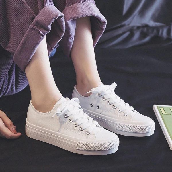 

woman platform shoes summer new fashion women's shoes casual wild flats canvas shoes solid color female breathable sneakers #fk0l