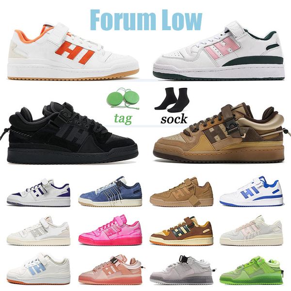 

bad bunny x forum low mens designer shoes pink easter egg atmos wheat back to school womens trainers yoyogi park dipped solar pink bright bl, Black