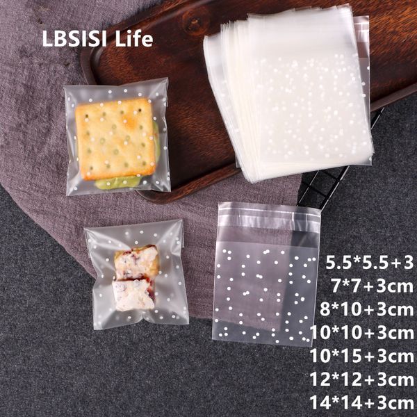 

lbsisi life frosted dot candy cookie chocolate bag christmas wedding gift plastic packaging bags self adhesive sample soap q1218