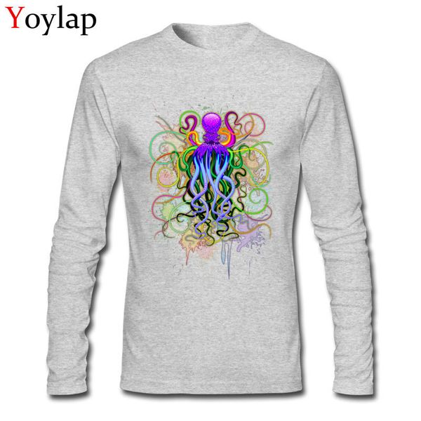 

hip-hop tee shirt ocs psychedelic animal design men t-shirt cool clothing long sleeve o neck sport hooded sweatshirt hoodie