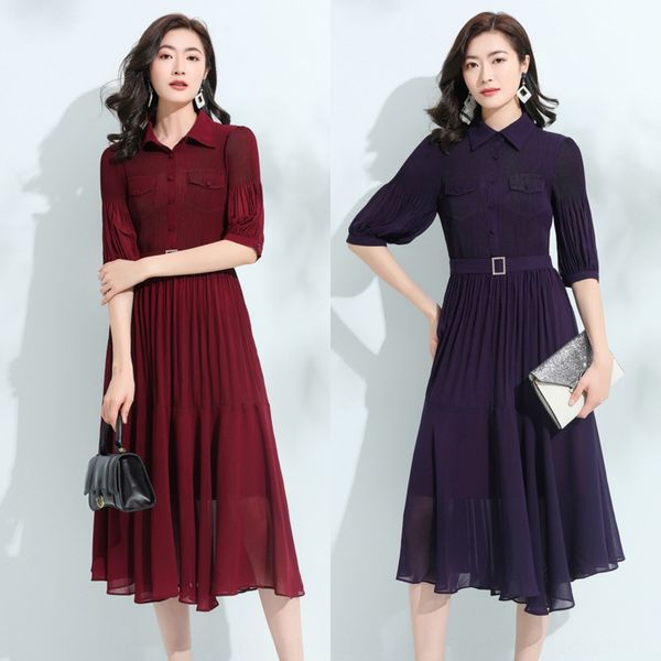 

гофрированный yi платье летом 2020 новой женского стиля ола пригородной талии показать тонкие темперамент плиссированных платьев hm8m9, Black;gray