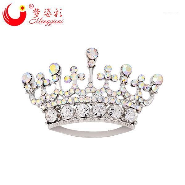 

pins, brooches 2021 arrival white rhinestone brooch crown for women wedding lapel pin alloy broach dresses x02021, Gray