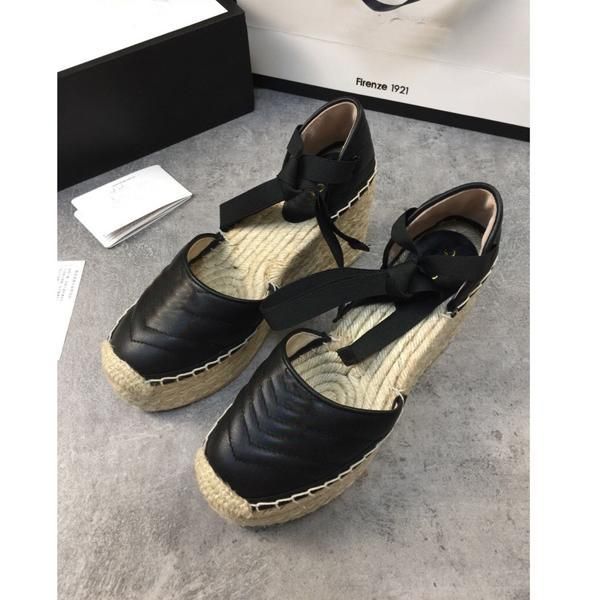 

fashion womens fisherman shoes baotou sandals platform light weight women's shoe twine weave cross tie laces fisherman shoes with box, Black