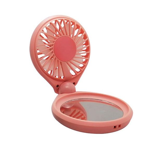 

electric fans portable makeup mirror small fan colorful night light hanging neck compact wholesale sale