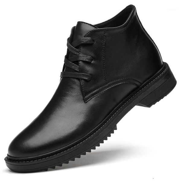 

british style mens big size black casual business office formal dress ankle boots cow leather shoes platform autumn winter boot1