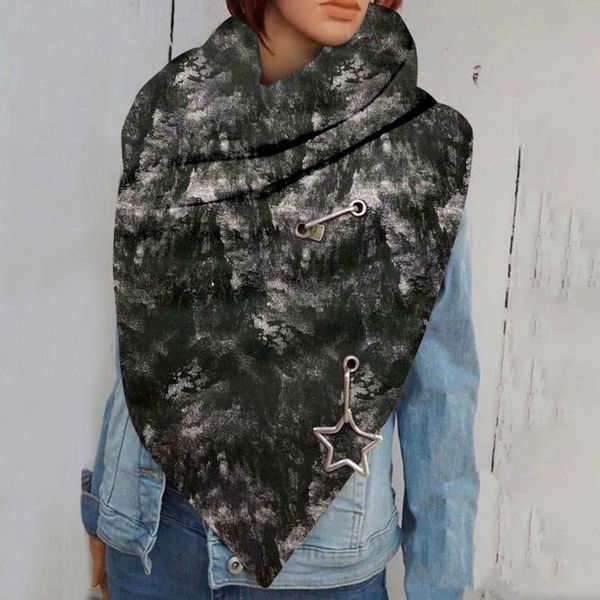

2020 scarf women fashion women retro printing button soft wrap casual warm scarves shawls multi-purpose scarf foulard femme#35, Blue;gray