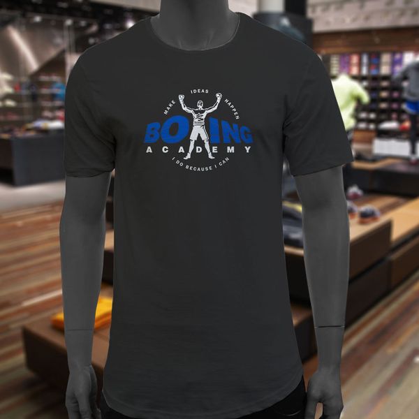 

100 % t shirt boxer make ideas happen fighting boxer academy mens black extended long t-shirtfunny tee shirts sport hooded sweatshirt hoodie
