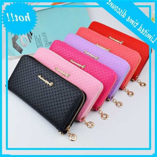 

women's rits great capacity practical hand woman pu learn fashion female long section wallet, Red;black
