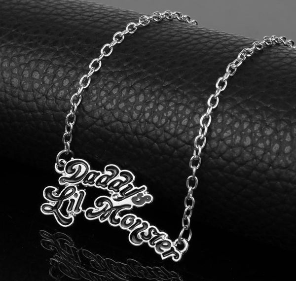 

suicide squads jewelry quinn necklaces daddy's lil monster pendant necklace cosplay birth wmtdch dh_garden, Silver