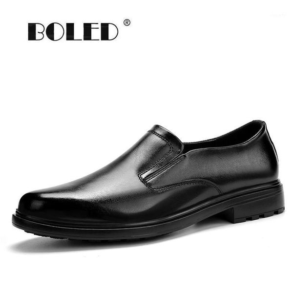 

genuine leather dress shoes men slip on business office shoes formal flats oxfords outdoor wedding men1, Black