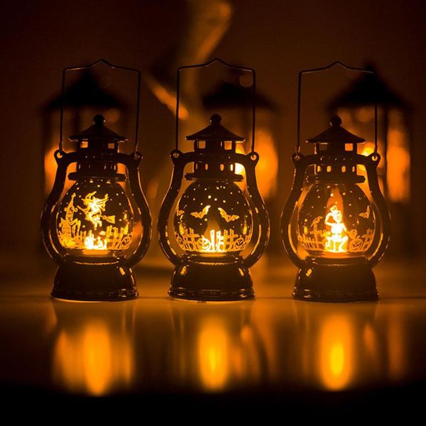 

1шт хэллоуин ретро малого масляной лампы хэллоуина украшение для дома череп ведьма паук horror party товары trick or treat sqcymz homes2007