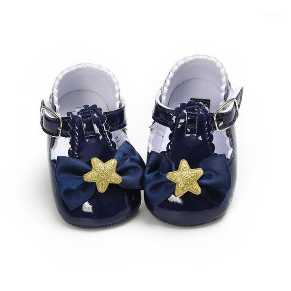 

newborn baby girls shoes bow pu leather buckle princess first walkers red black pink white blue1