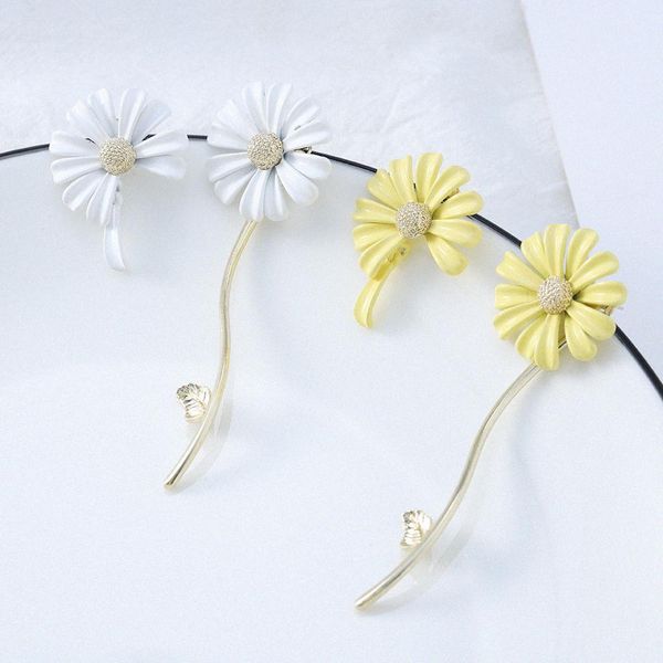 

fashion korean earrings sunflower drop dangle flower long earrings for women jewelry gift fashion korean bbycql bdehome, Golden