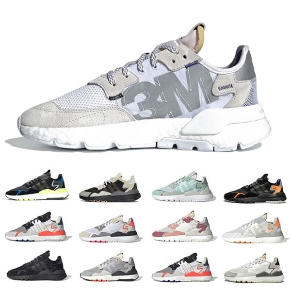 

drop shipping active blue core black reflective xeno nite jogger night runner mens running shoes sns men women girl sports sneakers