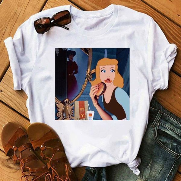 

vogue princess t shirt women harajuku ullzang graphic t-shirt funny cartoon 90s tshirt aesthetic funny female tees, White