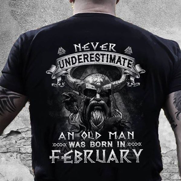

viking never underestimate an old man was born in february t-shirt sport hooded sweatshirt hoodie