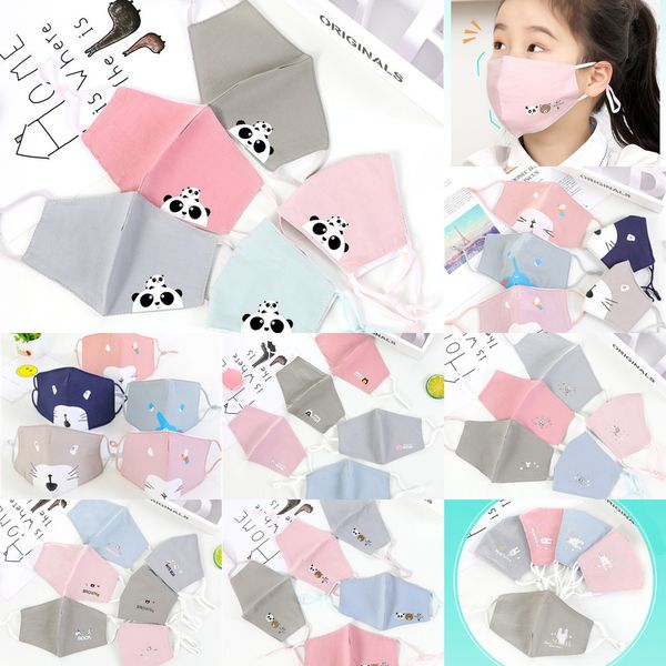 

wholesale children boys girls cartoon mouth face masks kids anti-dust pm2.5 breathable earloop disposable mask 2 nhrls