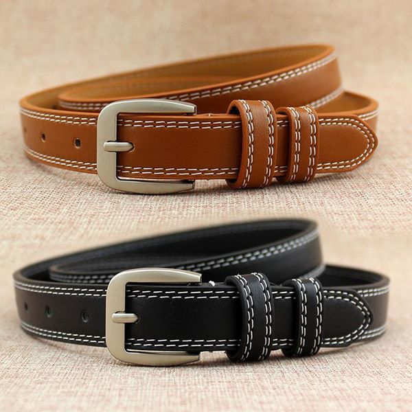 

fashion ladies leather lined jeans belt belt hollow lesisure double cable for women fashion accessories, Black;brown