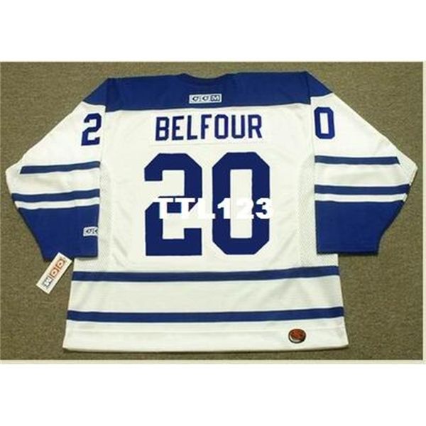

mens #20 ed belfour toronto maple leafs 2002 ccm hockey jersey or custom any name or number retro jersey, Black