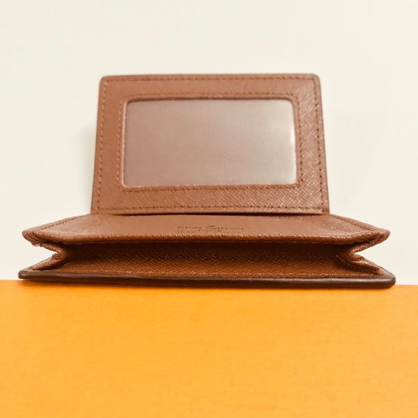 

m58117 designer luxury business card holder transport card holder brown mono gran canvas white checkered canvas good quality, Brown;gray