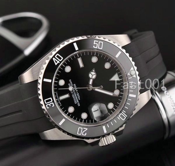 

rubber black luxury ceramic bezel designer men mechanical stainless steel automatic movement watch sport self-wind watches wristwatches, Slivery;brown