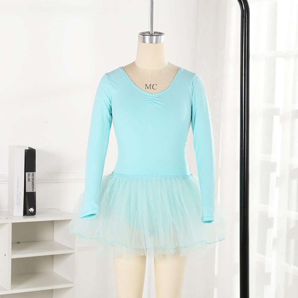 

drs girls' training long sve children's pompous ethnic chine dance ballet skirt, Blue