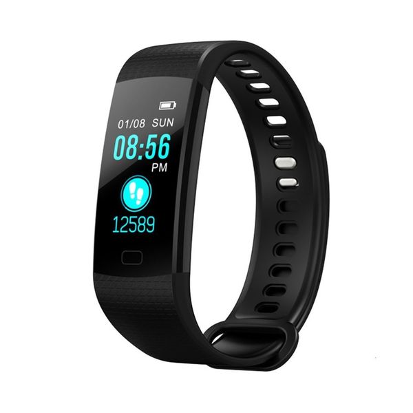 

y5 smart watch, with color screen, real-time heart rate monitor, waterproof sports wristband, pedometer, usb charging wristbandjk