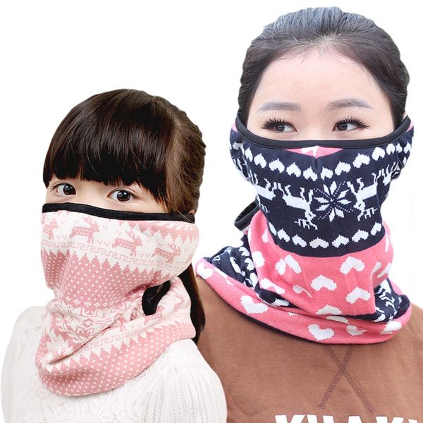 

winter neck warmer mouth cashmere face mask cover scarf kids full ears protection for ski bicycle motorcycle scarf ljjk2497, Red;brown