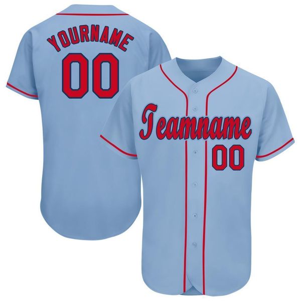 

custom light blue red-navy-009 baseball jersey, Blue;black