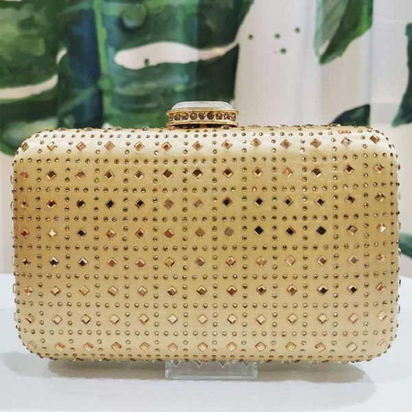 

Gold Silk Crystal Clutch Evening Bags Women Party Purse Fashion Metal Ladies Wedding Prom Chain Messenger Handbags Female Bags1