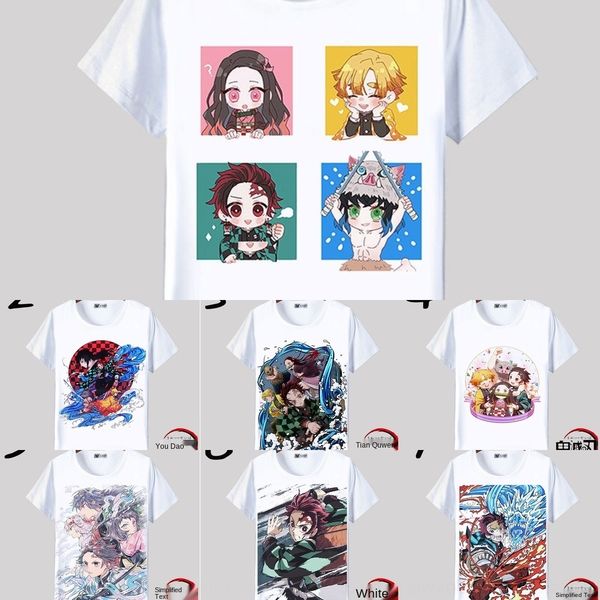 

quuzs blade of men ghost animation quadratic t-shirt peripheral short sleeve the and women summer clothes kitchen charcoal zhilang t-shirt c, White