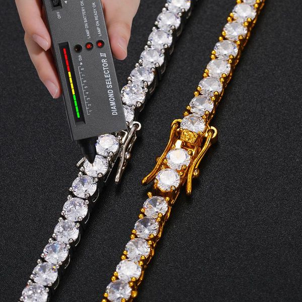 

chains 3mm -5mm1 row moissanite tennis chain necklace hip hop jewelry fine sterling silver 925 for woman men gift