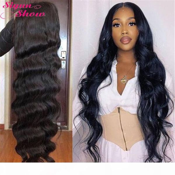 

30 32 34 36 38 40 inch long brazilian body wave lace front wig 10a grade 250 density lace front human hair wigs for women, Black;brown