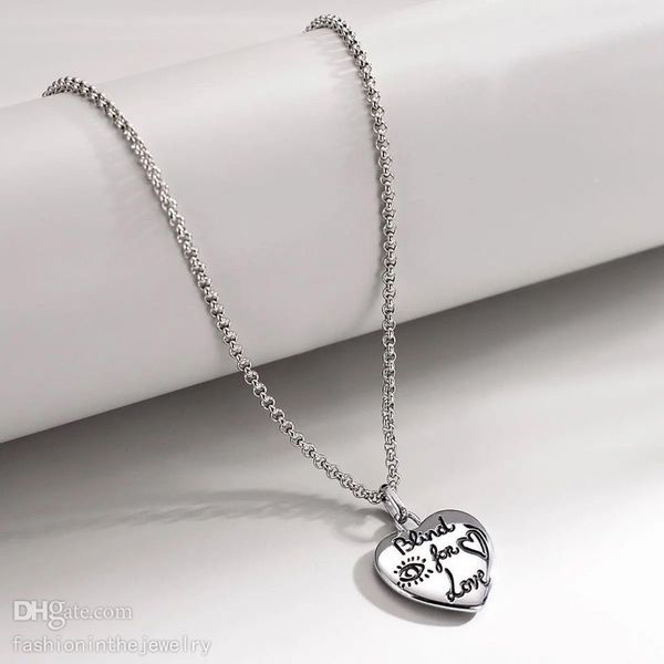 

luxury fashion necklace designer jewelry pendant anniversary gift 45cm long chain flower bird tiger heart necklaces for women simple sterlin, Silver