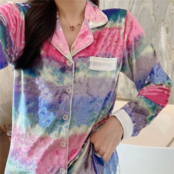 

leopard print velvet pajamas 2021 new black white women luxury sleepwear winter white long sleeve velvet women home pajamas designer #185#47, Black;red