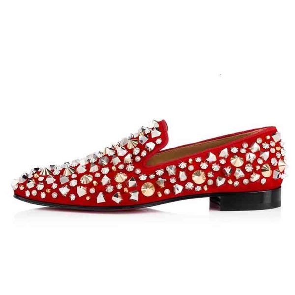 

dandelion fashion men mix studs & spikes loafers red bottom sneakers oxfords wedding party gentleman walking shoes black,white eu35-47